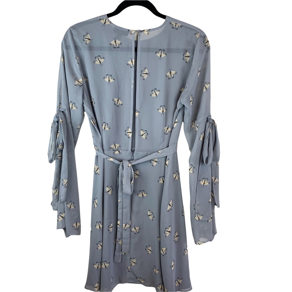 Topshop Moth Print Tie Sleeve Skater Dress Size 8 - Picture 12 of 15